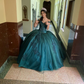 Green Off The Shoulder Ball Gown Quinceanera Dress Y6085