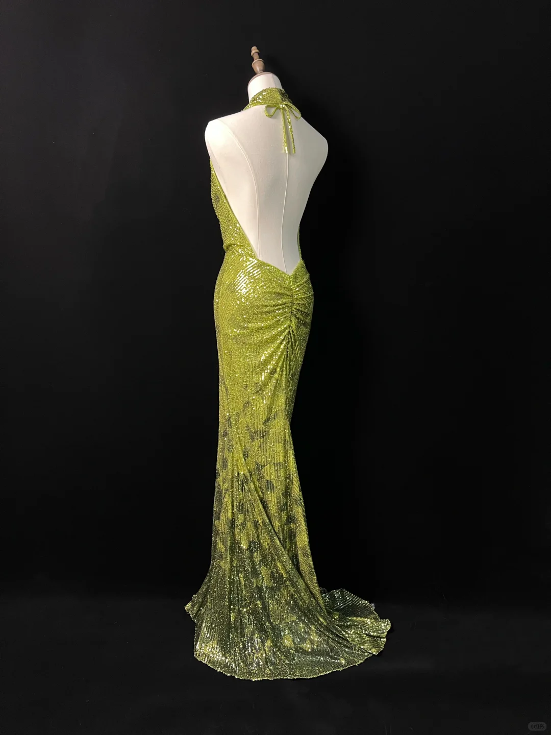 Gorgeous Green Halter Sequins Backless Prom Dress,Long Mermaid Evening Dress Y8647