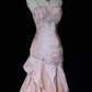 Gorgeous Spaghetti Straps Satin Pleated Beaded Evening Dress,Pink Mermaid Prom Dress Y8744