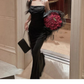 Sexy Spaghetti Straps White Mermaid Evening Dress Long Prom Dress Y7787