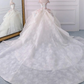 Stunning Off The Shoulder Flower Ball Gown Lace Wedding Dress Y1145