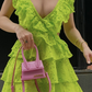 Green A-line V Neck Homecoming Dress,Summer Casual Dress Y2629