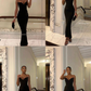 Classy Black Sheath Evening Dress,Slim Prom Gown Y4242