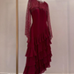 Elegant Sequins Chiffon Multi-Layered Prom Dress Formal Party Evening Dress Y7736
