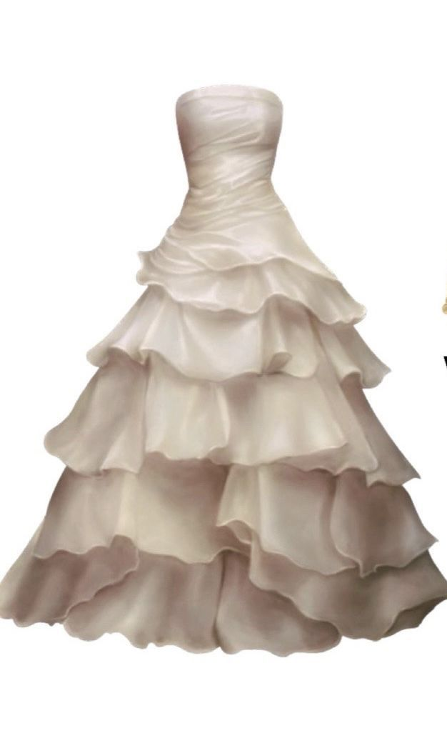 Sexy Strapless A Line Ruffle Long Prom Dress White Layered Wedding Dress Y8749