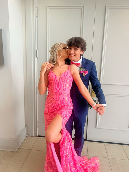 Shiny Mermaid Prom Dress with Split Winter Formal Gown Y4173 Simplepromdress Shiny Mermaid Prom Dress with Split Winter Formal Gown Y4173 Simplepromdress