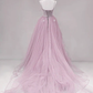 Pink Straps Tulle Chic Long Party Dress Formal Dress, Pink A-line Prom Dress Y4491