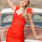 Orange Sheath Beaded Homecoming Dress with Feathers Y2829