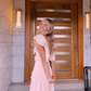 Modest Pink Chiffon Long Prom Dress,Pink Formal Gown Y4020