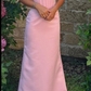 Pink Prom Dresses Women Short Sleeve Formal Party Evening Gown Y4796