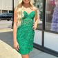 Lace-Up Appliques Strapless Sheath Homecoming Dress,Y2490