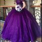 Glitter Off The Shoulder Purple Ball Gown,Purple Quinceanera Dress,Sweet 16 Dress Y4941