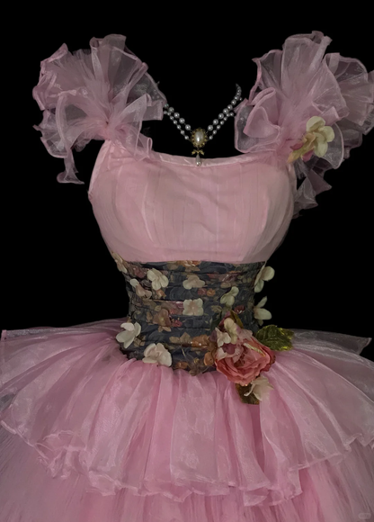 Cute Pink Tulle Layered A Line Short Homecoming Dress Birthday Dress SP4036