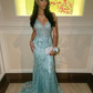 Charming Spaghetti Straps Lace Appliques Evening Dress Mermaid Prom Dress Y7921