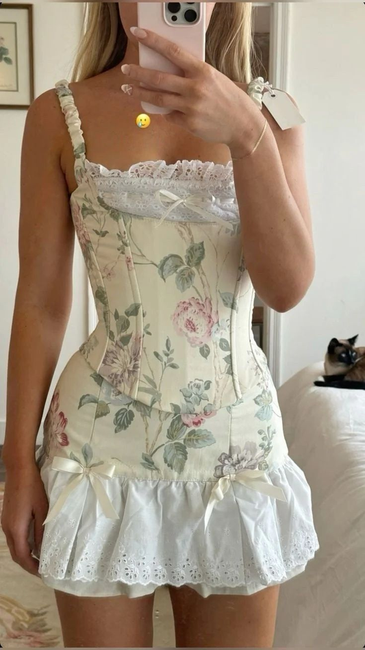 Vintage Satin Print Floral Sheath Short Birthday Outfits Formal Homecoming Dress Y9283