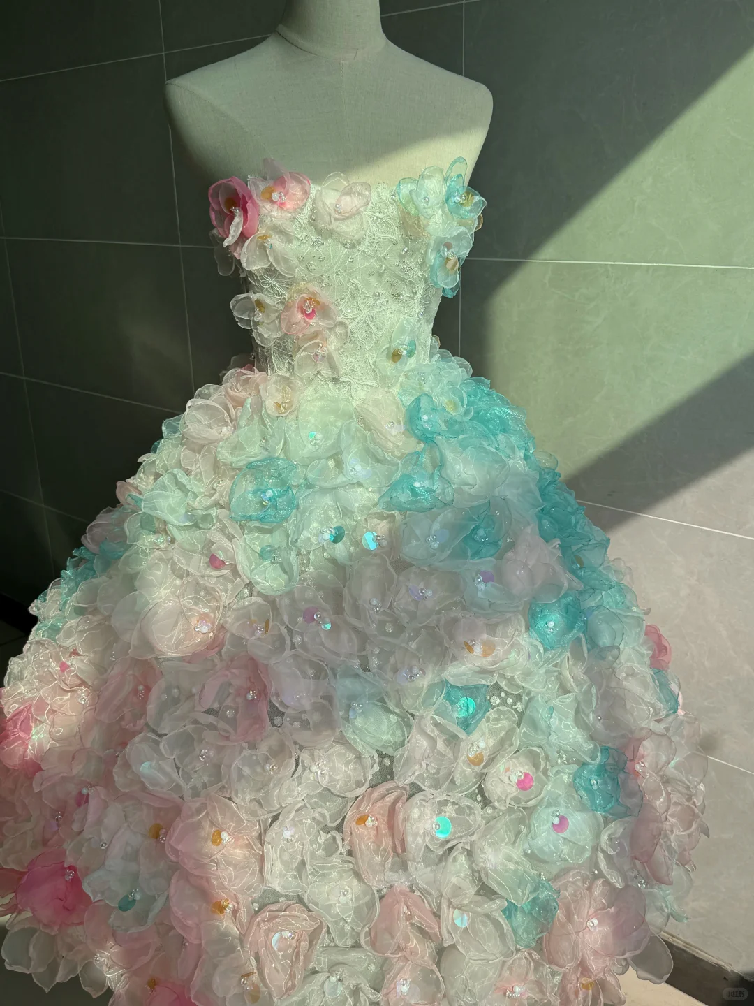 Charming Sweetheart Neck Colorful Tulle 3D Floral Ankle Length Party Dress Prom Dress SP4220
