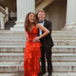 Red A-line Tiered Prom Dress,Red Evening Gown Y6371