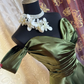 Classy Off The Shoulder Olive Green Satin Pleated Slit Long Evening Dress Formal Wedding Guest  Dress SP1889