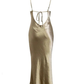 Simple Spaghetti Straps Square Floor Length Prom Dresses Y4317