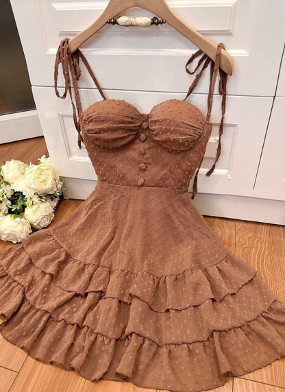 Chic A-line Brown Homecoming Dress,Brown Party Dress Y2552 Simplepromdress Chic A-line Brown Homecoming Dress,Brown Party Dress Y2552 Simplepromdress