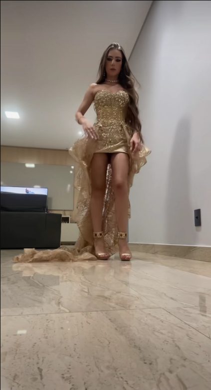 Gorgeous Sweetheart Neck Champagne Gold Tulle Sequin Beaded Short Homecoming Dress Birthday Outfits SP3965