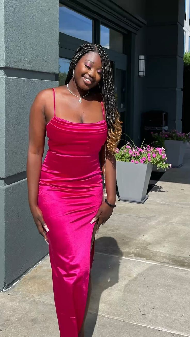 Sexy Spaghetti Straps Sheath Prom Dress For Black Girl Y4943