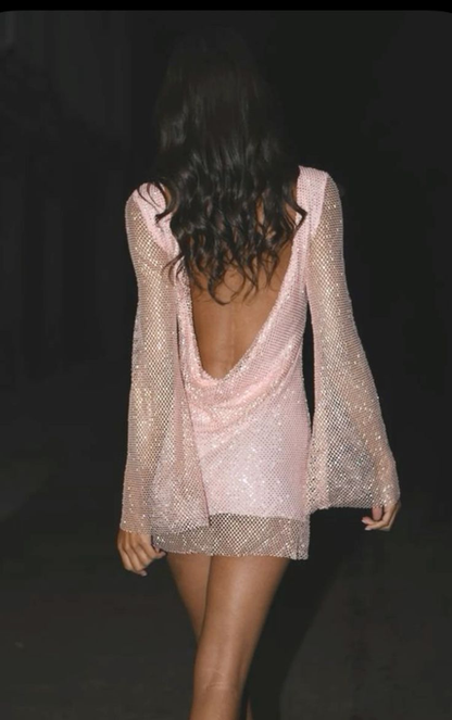 Glitter Pink Sequin Sheath Cocktail Dress Formal Homecoming Dress Y9549