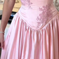 Pink Elegant A-Line Spaghetti Strap Satin Long Evening Dress Prom Dress Y7820