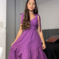 A-line Purple Hi-low Prom Dress,Cocktail Dress Y4505