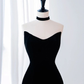 Black Mermaid Velvet Tulle Long Prom Dress, Evening Dress Y4678