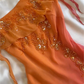 Classy Spaghetti Straps Ombre Orange Chiffon Beaded Prom Dress Evening Gown Y8304