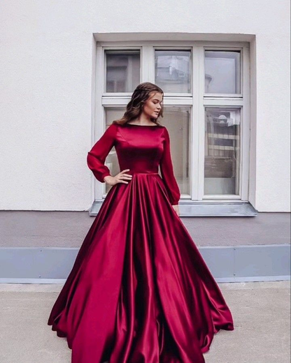 Modest A-Line Long Sleeves Prom Dress,Wedding Guest Outfit Y5002 Simplepromdress Modest A-Line Long Sleeves Prom Dress,Wedding Guest Outfit Y5002 Simplepromdress