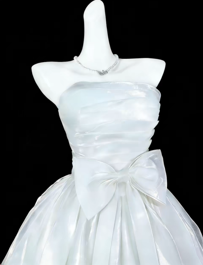 Elegant Mint Green Strapless Tulle Pleated A Line Short Homecoming Dress Birthday Dress SP3545