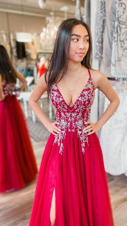 strapless open back dress Red A-line Long Prom Dress With Split,Red Formal Dress Y5336 Simplepromdress strapless open back dress Red A-line Long Prom Dress With Split,Red Formal Dress Y5336 Simplepromdress