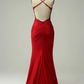 Mermaid Halter Dark Green Long Prom Dress with Appliques Beading Y1858