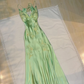 Fashion Mint Green Spaghetti Straps Lace Beaded Prom Dress Evening Party Gown Y7530
