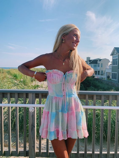 Lovely Strapless A-line Homecoming Dress Rainbow Dress Y2794 – Simplepromdress