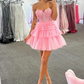 A-Line Lace Short Homecoming Dress Y2591