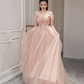 Pink Tulle Long Prom Dress Pink Evening Dress Y1825