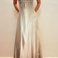 Fashion Spaghetti Straps Satin Tulle Beaded Prom Dress,A Line Party Evening Gown Y8139