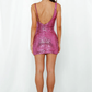 Asymmetrical Shoulder Fuchsia Bodycon Homecoming Dress Y2865