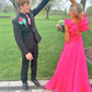 A-Line Long Hot Pink Prom Dresses Y6803