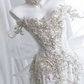 Classy Off The Shoulder White Tulle Beaded Lace Appliques Mermaid Long Wedding Dress Formal Bridal Dress SP1516