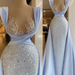 Elegant Luxury Sparkly Prom Dress Sequined Sleeveless Evening Gowns Floor-Length Dress Y4364