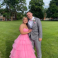 Charming Pink A-line Tulle Tiered Prom Dress,Pink Tulle Evening Dress  Y2161