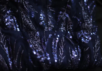 Gorgeous Spaghetti Straps Navy Blue Sequin Tulle Mermaid Long Evening Dress Prom Gown SP1236