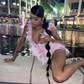 Pink Deep V Neck Homecoming Dress,Chic Pink Cocktail Dress  Y2106