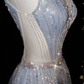 Glamorous V Neck Tulle Beaded Feathers A Line Prom Dress Evening Dress Y8682