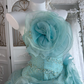 Unique Blue 3D Flowers Birthday Ball Gown,Pretty Tulle Pleated Beaded Formal Quinceanera Dress SP1448