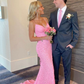 Elegant Pink Mermaid Prom Dress,Pink Evening Dress Y7386